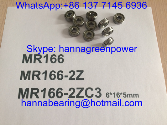 MR166ZZ / MR166-2ZC3 / MR166Z Diepe groef kogellagers met metalen schilden, 6 * 16 * 5 mm
