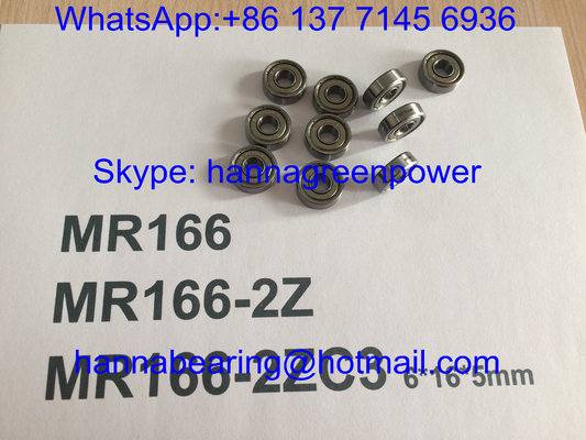 MR166ZZ / MR166-2ZC3 / MR166Z Diepe groef kogellagers met metalen schilden, 6 * 16 * 5 mm