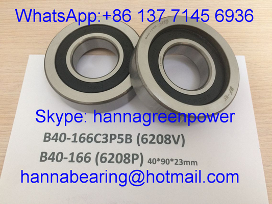 High Speed B40-166 6208P / B40-166C3P5B 6208V Deep Groove Ball Bearing voor motorgebruik 40*90*23mm